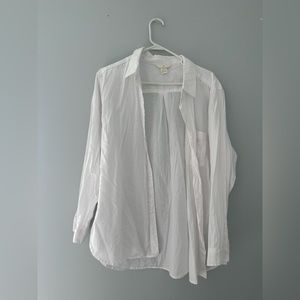 White HM linen button down shirt